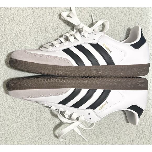 adidas Samba OG B75806 Low Top Sneaker White Black Gray Gum Athletic Shoes